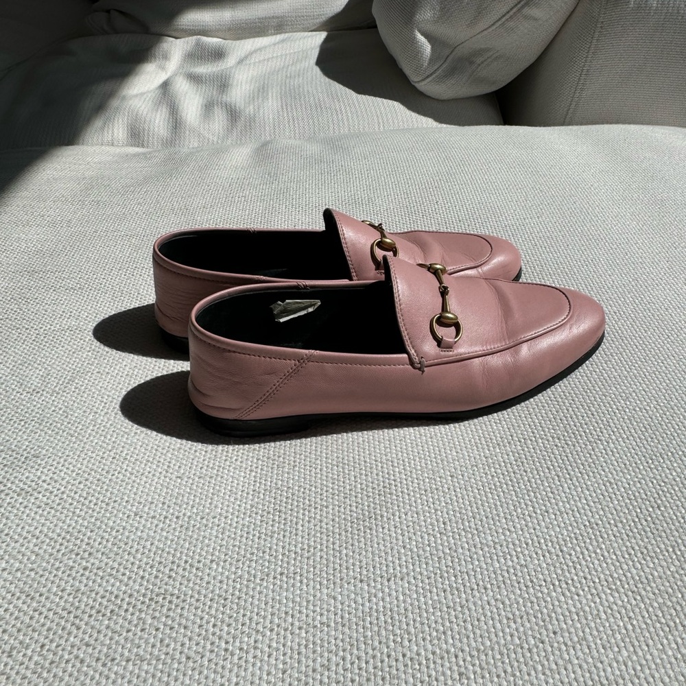 Gucci Pink Leather Loafers